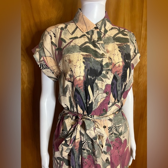 Desigual safari dress with zebra and panthers size: Medium - Picture 2 of 7